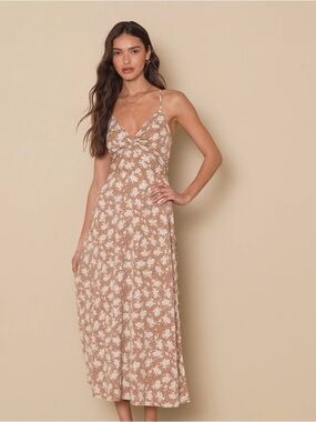 Lulus Picturesque Moments Brown Floral Print
Strappy Maxi Dress